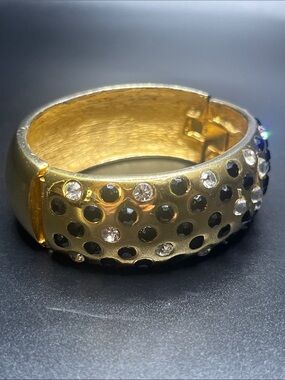 Gold-tone Crystal Studded Bangle Bracelet